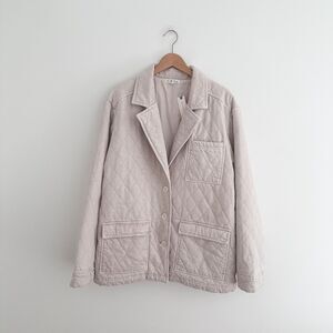 Anthropologie Quilted Jacket NWT Oat Color Cotton Blend Size XL